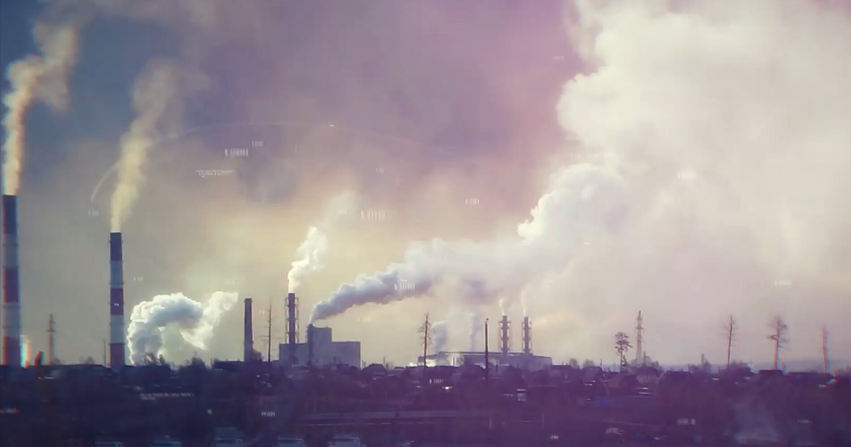 Emissions from an industrial refinery