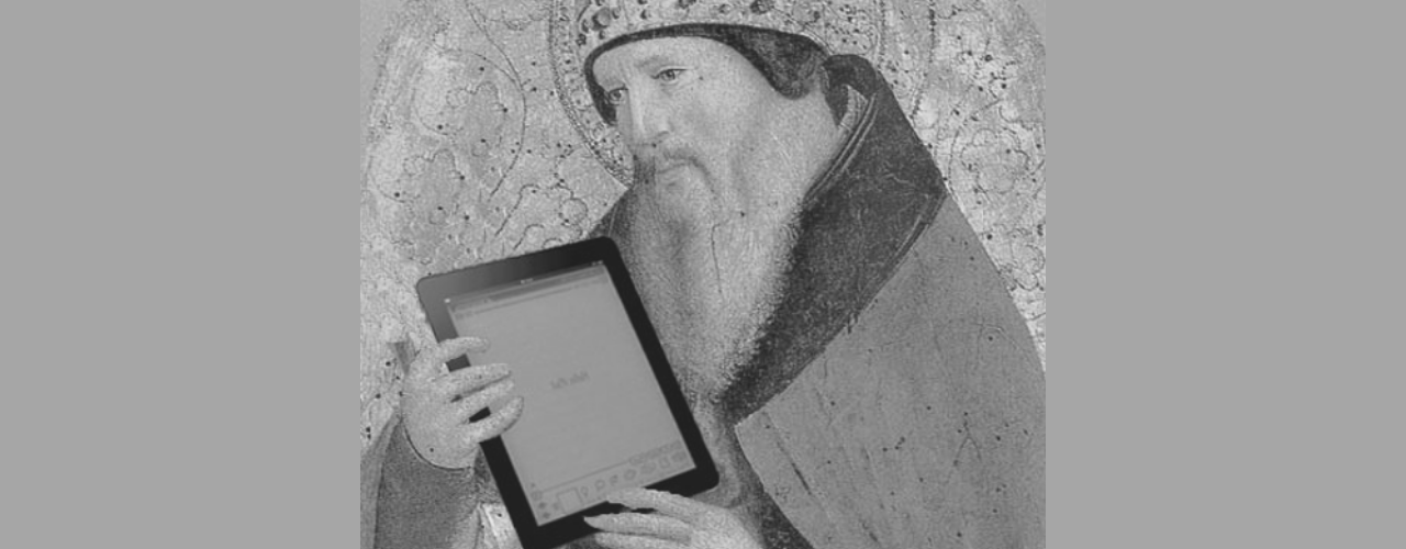 St Augustine with iPad